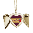 thumbnail image 1 of Union Jack UK London Stamp Britian Folded Wings Peach Heart Pendant Necklace, 1 of 4