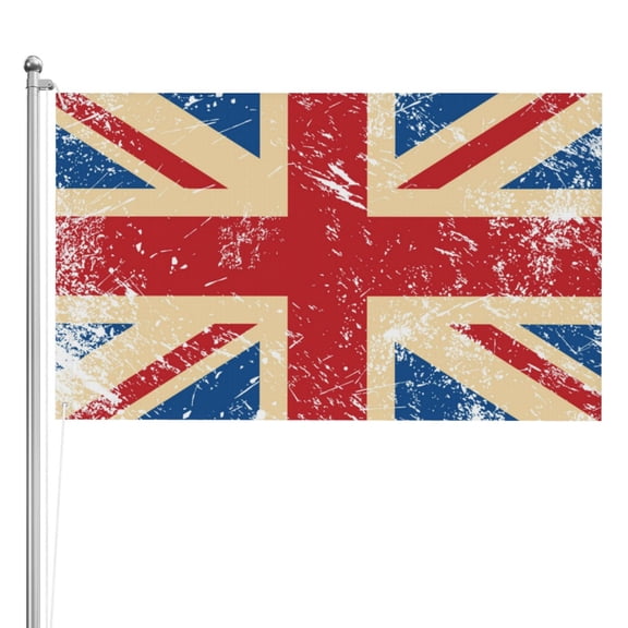 Union Jack Uk Flag Retro Double Sided Flag 3x5FT Reversible Garden Flag Outdoor Decor for House, Porch, Lawn, Yard, Indoor Wall, Party Decoration