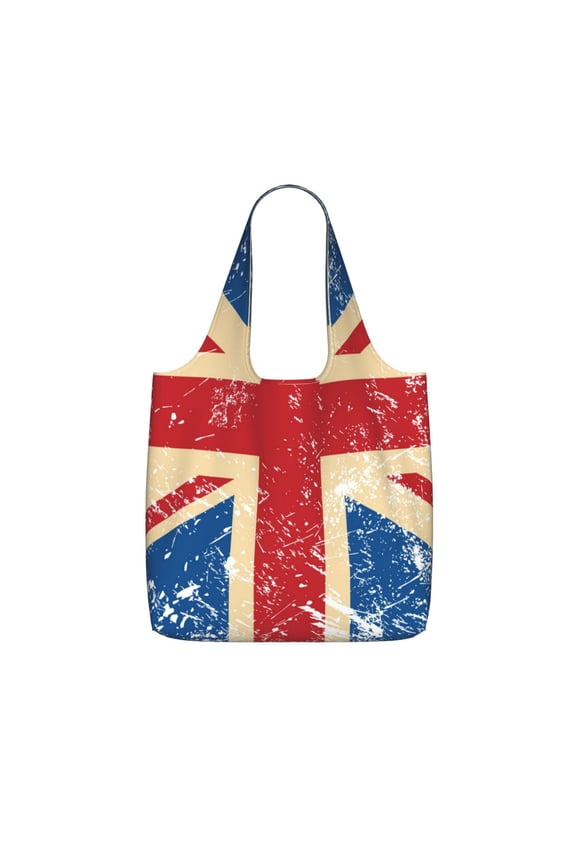 Union Jack Uk Flag Retro Foldable Reusable Shopping Bag Large Capacity Tote Handbag Storage Pouch for Travel Work