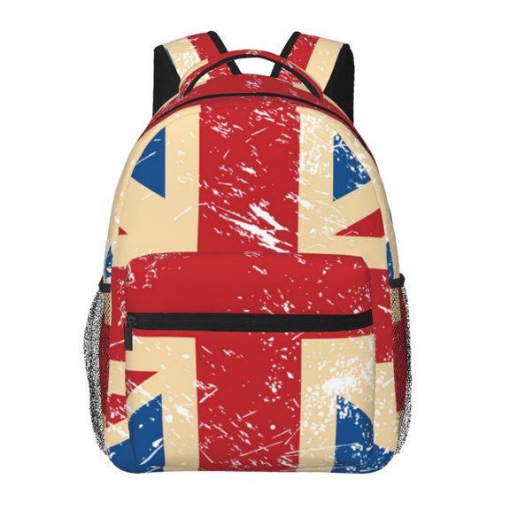 Union Jack Uk Flag Retro Laptop Backpack Travel Rucksack for Teens Adults, Fits 15-inch Notebook