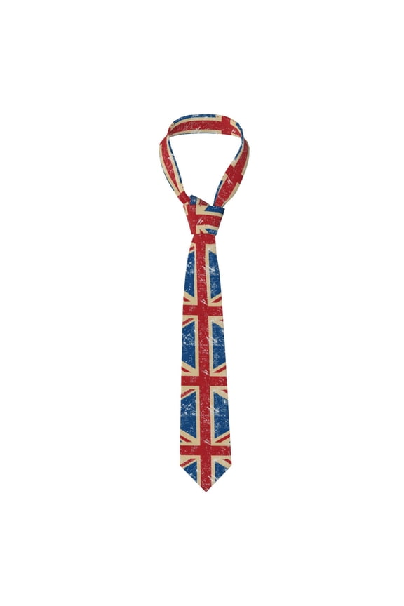 Union Jack Uk Flag Retro Men's Formal Necktie Business Suit Accessory Ties for Weddings Banquets Office Gift