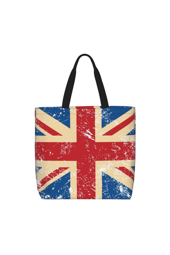 Union Jack Uk Flag Retro Tote Bag Reusable Shoulder Handbag Top Handle Purse for Shopping Work