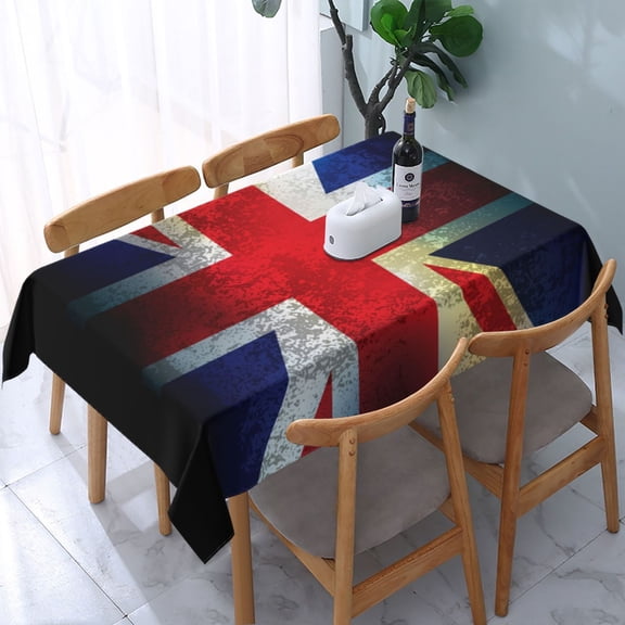 Union Jack United Kingdom Flag Vintage Rectangular Tablecloth 54"x 72" Waterproof Rectangle Table Cover Cloth for Kitchen Dining Room Picnic Home Party