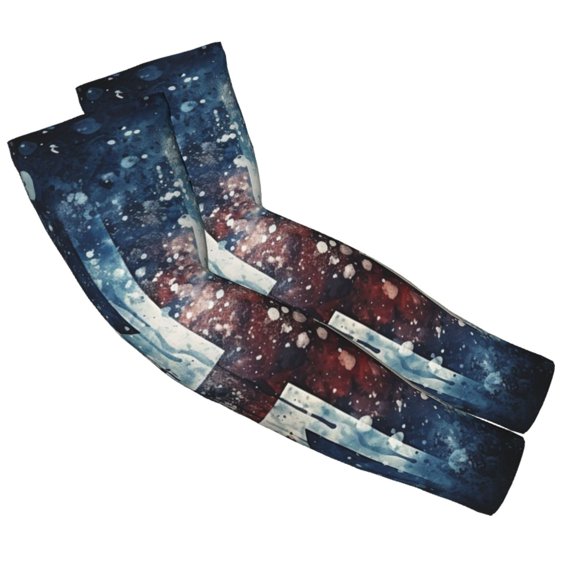 Union Jack Vintage UK Flag Starry 2-Pack Adult Cooling Arm Sleeves, Seamless UV Sun Protection Breathable Ice-Silk Compression Arm Sleeve