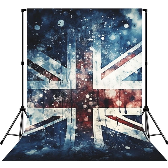 Union Jack Vintage UK Flag Starry Photography Backdrop 5x7Ft Background for Photo Studio Video Recording Birthday Party Wedding Home Decor