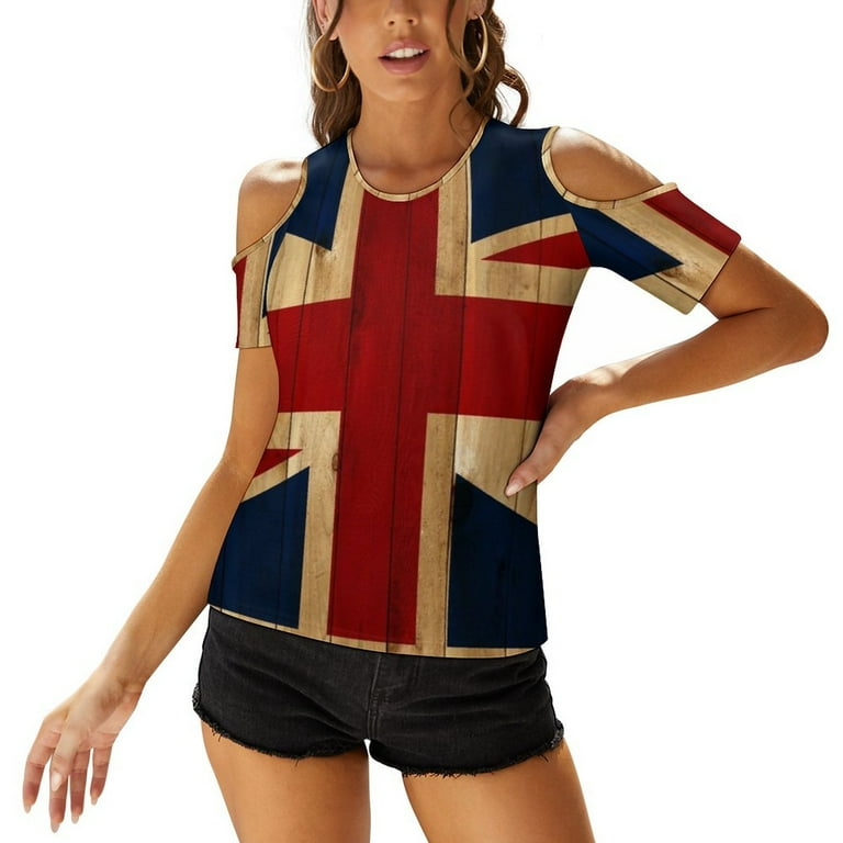 Union Jack Women Zipper Sexy Printed Vintage T Shirts Tops Full Print T Shirt Uk Uk Flag Flag Of Uk United Kingdom United Walmart