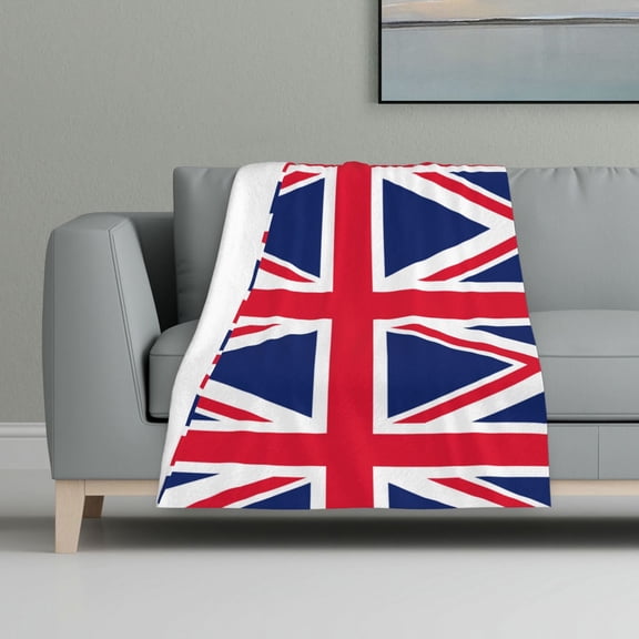 Union Jacks Flag Flannel Fleece Blanket All Season Flannel Throw For Sofa Bed Car Outdoor Home 32x48 Inch