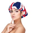 thumbnail image 1 of Union Jacks Flag Sleep Cap Satin Bonnet Night Sleeping Soft Hair Turbans For Women, 1 of 8