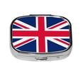 thumbnail image 1 of Union Jacks Flag Small Pill Case For Pockets & Purses 2 Compartment Travel Medicine Organizer, 1 of 5