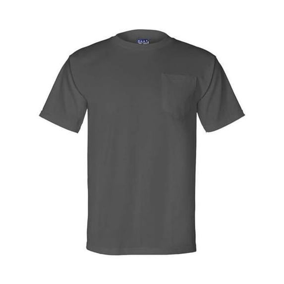 Union-Made Short Sleeve T-Shirt with a Pocket, Charcoal - Medium