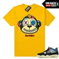 Union OFF Noir 4s Sneaker Match Tees Gold "Misunderstood Monkey
