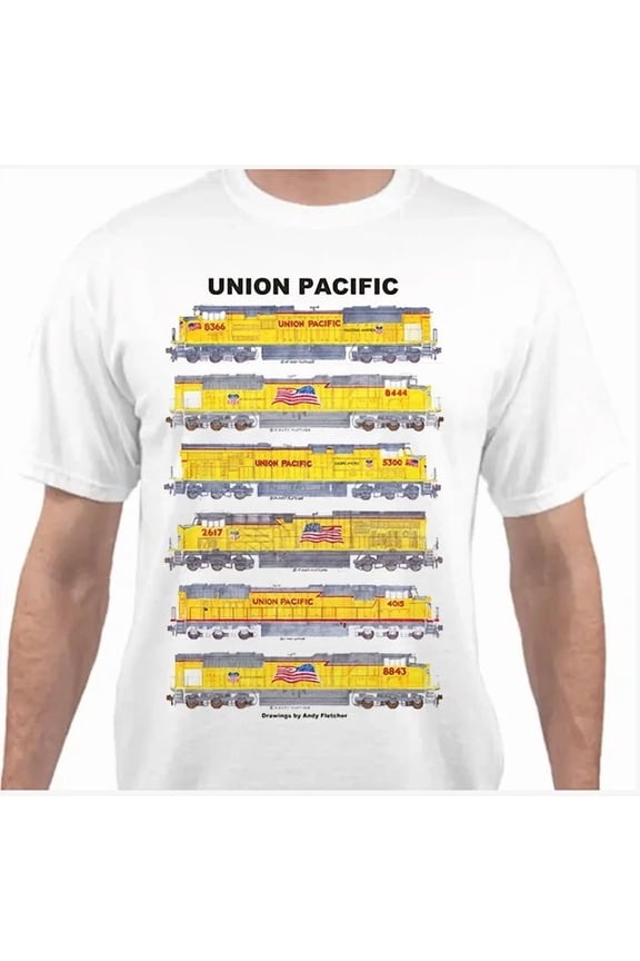Union Pacific Locomotives Railroad T-Shirt by Andy Fletcher
