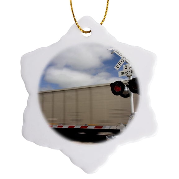 3drose, Union Pacific Train Coal Near Lusk, Wyoming - Us51 Dfr0106 - David R. Frazier, 3 inch Snowflake Porcelain Ornament
