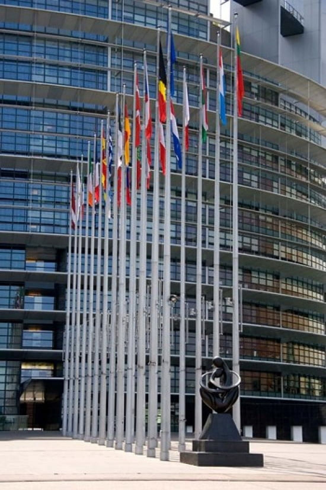 Union Parliament and flags Strasbourg France Canvas Art - David R Frazier DanitaDelimont (18 x 26)