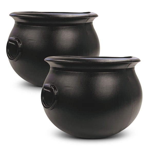 Union Products 16 Inch Witch Cauldron Halloween Decoration, Black (2 Pack)