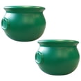thumbnail image 1 of Union Products St. Patrick's Day Cauldron, 8" Treat Holder Container, Kelly Green, 2 Pack, 1 of 4