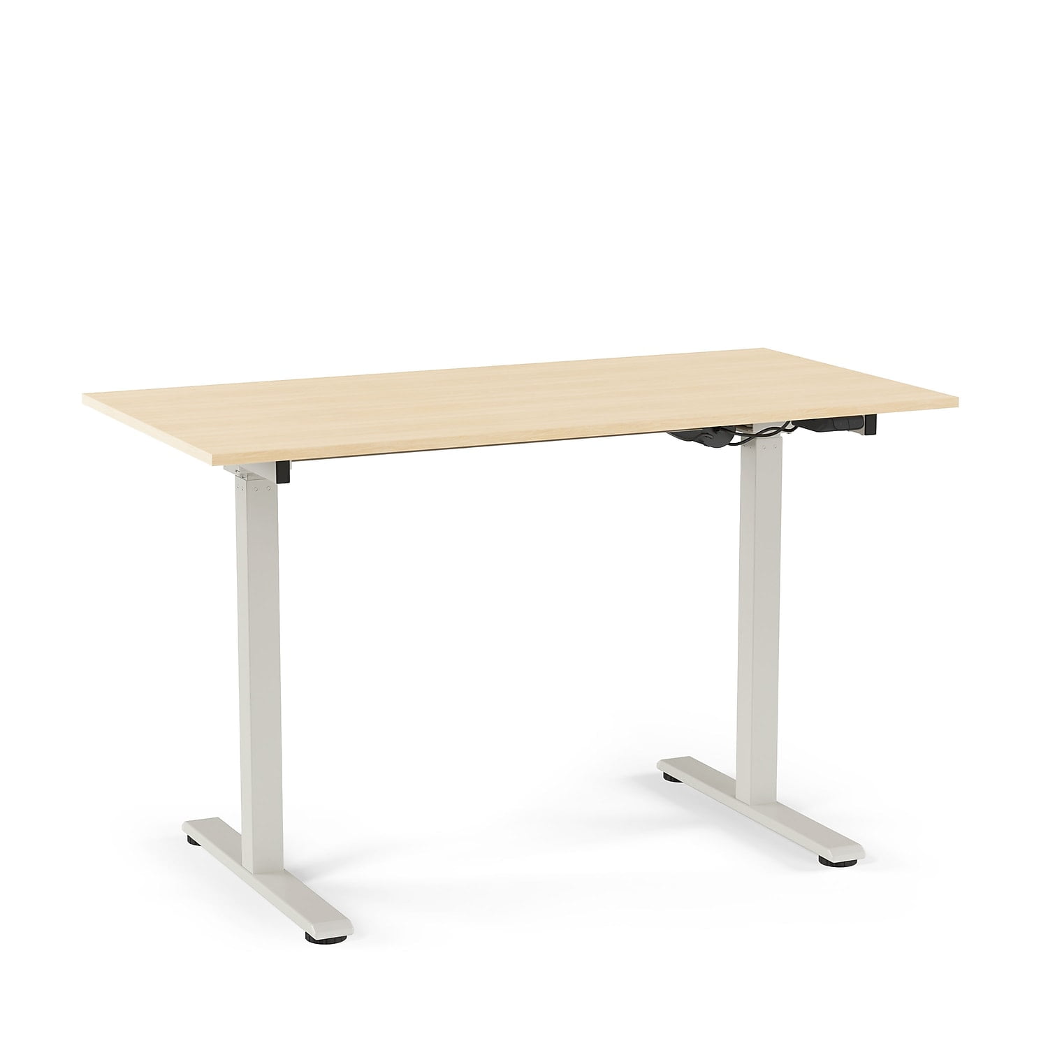 Union Scale 48" Natural Wood Adjustable Standing Desk with Gray Metal Legs