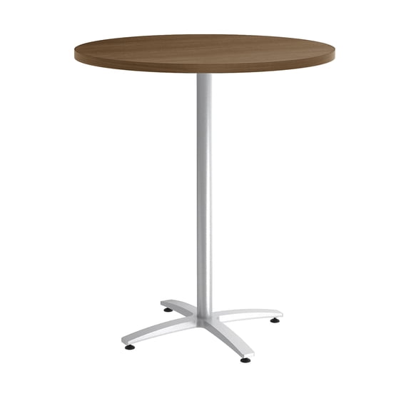 Union & Scale Multipurpose 36" Round Pinnacle Laminate Bistro Height Silver Base Table (54803)