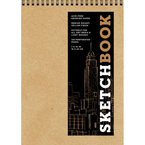 Union Square &amp; Co. Sketchbooks Sketchbook 7 X 10 FlipTop Landscape Kraft Spiral Hardcover Mixed Media Sketchbook for Drawing: Acid-Free Quality Paper (, (Hardcover)