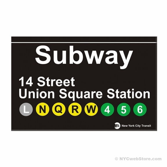 Union Square NYC Subway Magnet - New York City MTA Replica Souvenir Gift