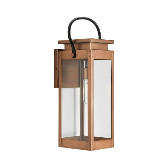 Union Square One-Light Large Antique Copper Urban Industrial Outdoor Wall Lantern