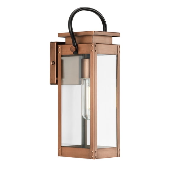 Union Square One-Light Small Antique Copper Urban Industrial Outdoor Wall Lantern