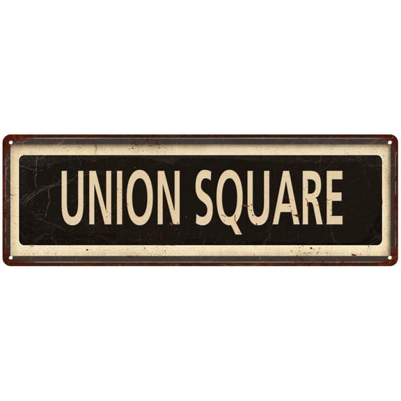 Union Square Vintage Looking Metal Sign Home Decor 8x24 108240066012