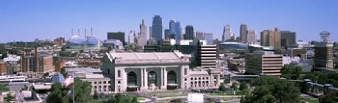 Union Station with city skyline in background Kansas City Missouri USA Canvas Art - Panoramic Images (15 x 5)