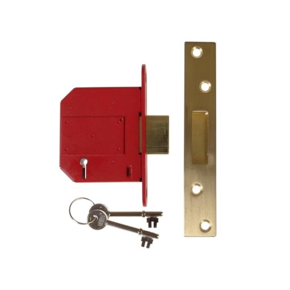 UNION - StrongBOLT 2100S BS 5 Lever Mortice Deadlock 81mm 3in Satin Brass Box
