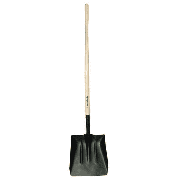 Steel Coal Shovel, 14.5 in L x 13.5 in W blade, Square Point, 48 in White Ash Straight Handle