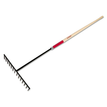 Razor-Back 17 in Asphalt Rake, 14 Tines, 60 in L Wood Handle 63125