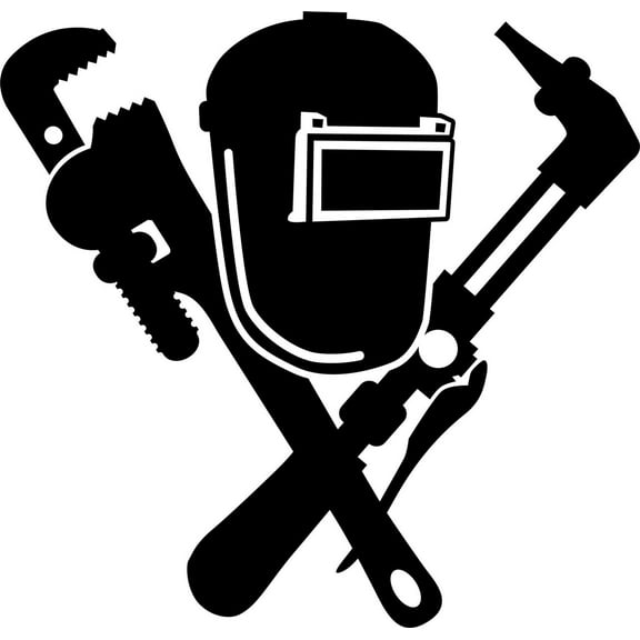 Union Welder Metel Worker Vinyl Decal Sticker|Cars Trucks Vans Walls Laptops Cups|Black|5.5 inches|KCD905