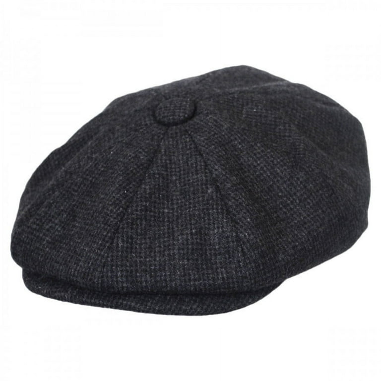Wool Jaxon Newsboy Cap Pure Wool Harlem Flat Cap Black Wholesale