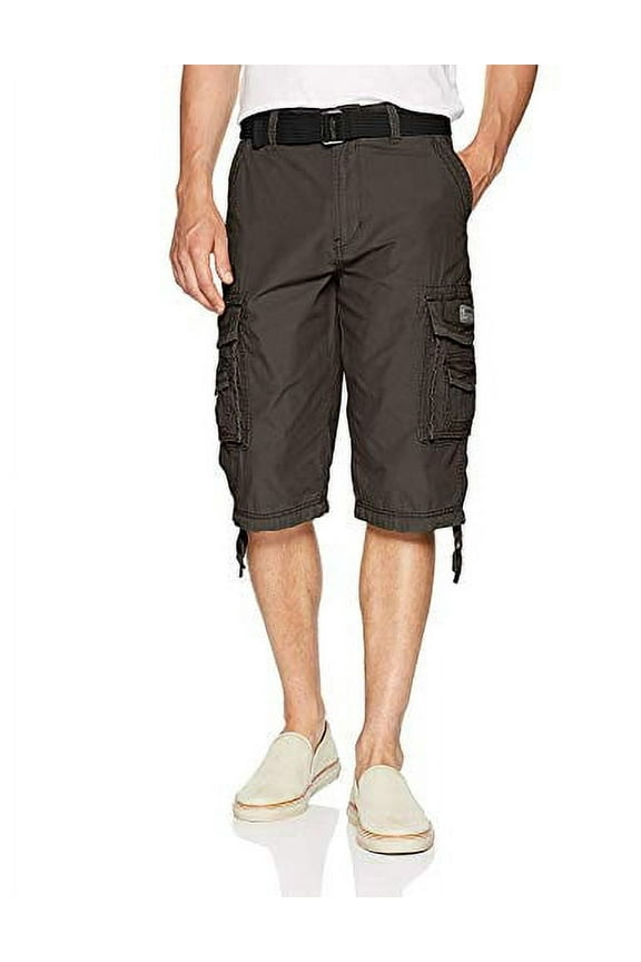 Men's Cordova Belted Messenger Cargo Short - Reg and Big and Tall Sizes, flint, 46