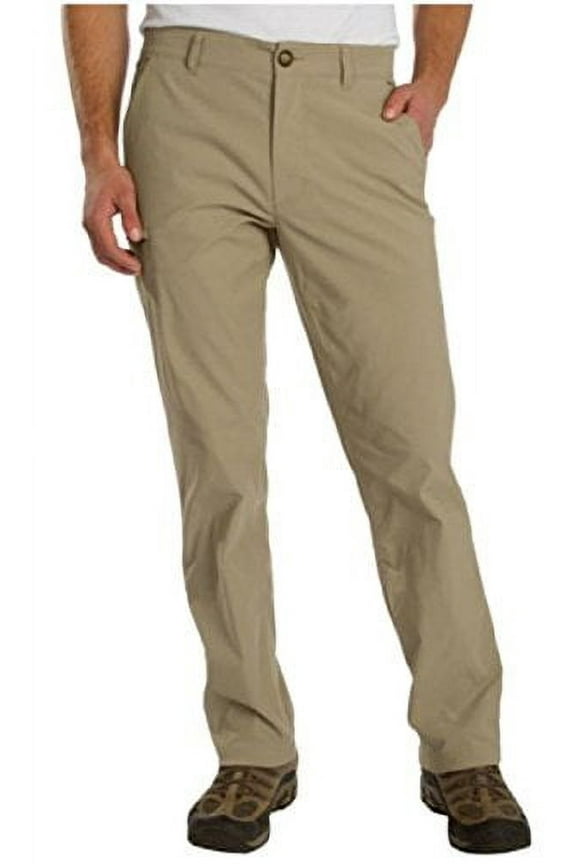 Men's Rainier Lightweight Comfort Travel Tech Chino Pants Color: Khaki, Size: 36W x 32L