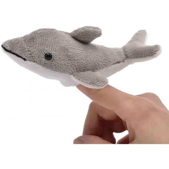 Unipak 1155DL Dolphin Plush Finger Puppet, 5-inch Length