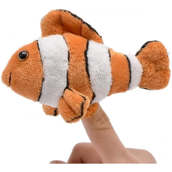 Unipak 1155FI Orange Fish Plush Finger Puppet, 5-inch Length