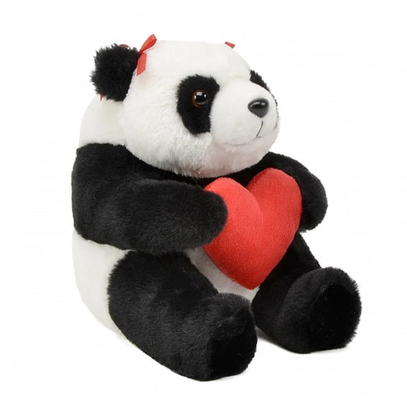 Unipak 9" Shy Ping Panda With A Hidden Message "I Love You" Heart and Red Ribbons