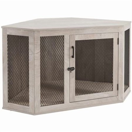 Unipaws 43.9" Wooden Crate for Dogs with Cushion