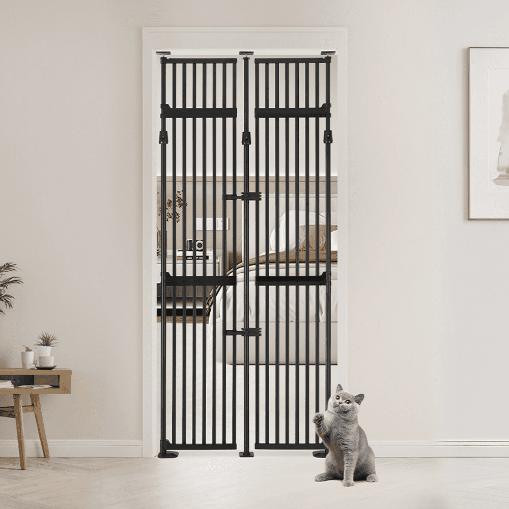 Unipaws 86" High Extra Tall Cat Gate, 35"-38" Wide Cat Proof Gate for Doorway Hallway