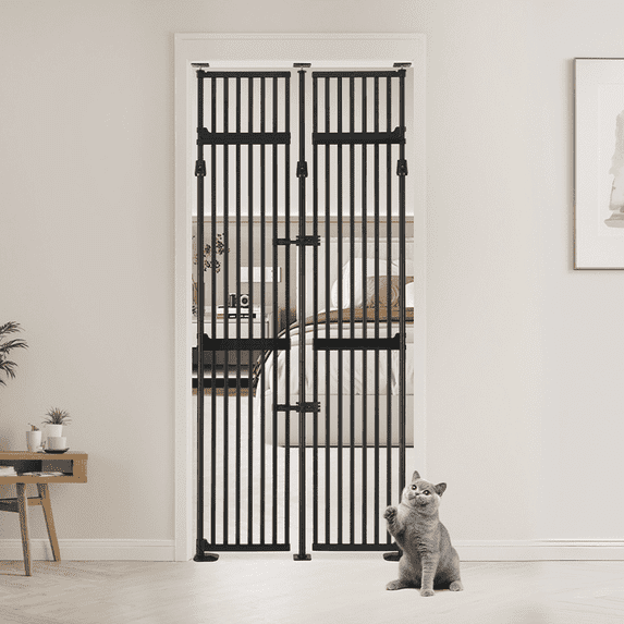 Unipaws 86" High Extra Tall Cat Gate, 35"-38" Wide Cat Proof Gate for Doorway Hallway