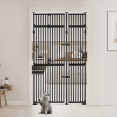 thumbnail image 1 of Unipaws 86" High Extra Tall Cat Gate, 35"-51" Wide Safety Gate for Doorway Hallway Stairs, Black, 1 of 7