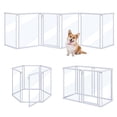 thumbnail image 1 of Unipaws Clear Acrylic Transparent Dog Playpen, 125” Extra Wide 6 Panels Freestanding Walk Through Dog Gate, 1 of 7