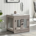 thumbnail image 1 of Unipaws Furniture Style Dog Crate with Tray,Wooden Dog Kennel Mesh Dog House Small Size, 1 of 5
