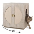 thumbnail image 1 of Unipaws Extra Large Cat Litter Box Enclosure, Tall Wooden Cabinet with Charging Station for Self-Cleaning and Automatic Litter Boxes, Dog Proof Hidden Cat House for Top Entry Litter Box, Weathered Gr, 1 of 7