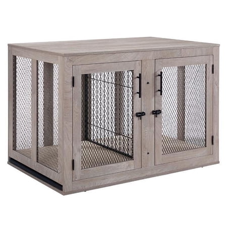 Unipaws Extra Large Dog Crate with Cushion and Tray, Mesh Dog Kennel with Optional Divider