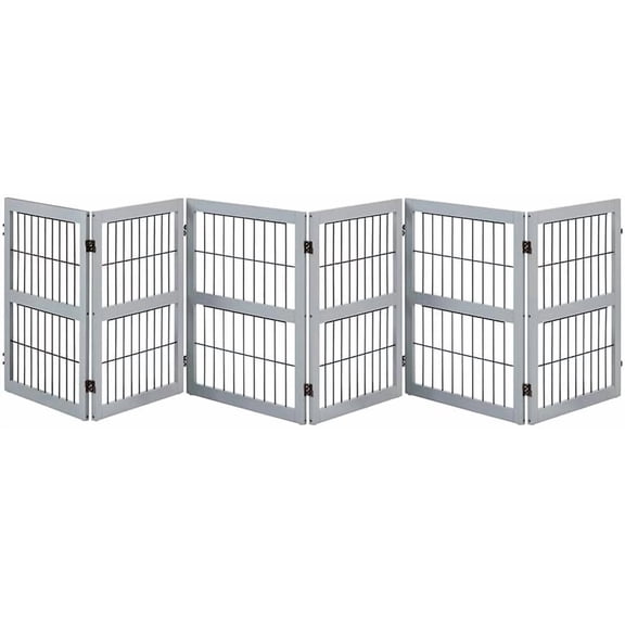 Unipaws Extra Wide Freestanding Dog Gate, 6 Panels Pet Gates