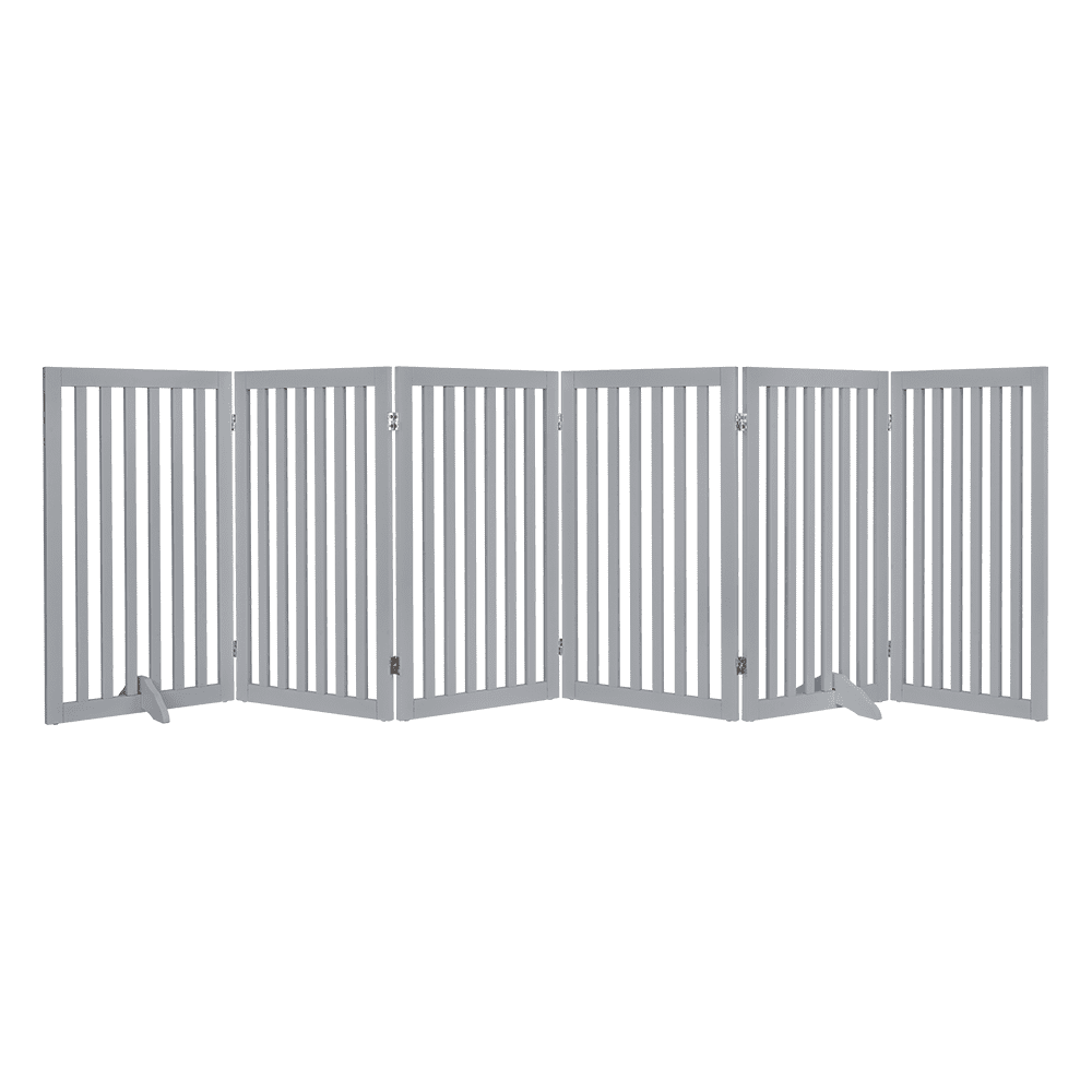 Unipaws Freestanding Pet Gate 36 inches High 6 Panels, White