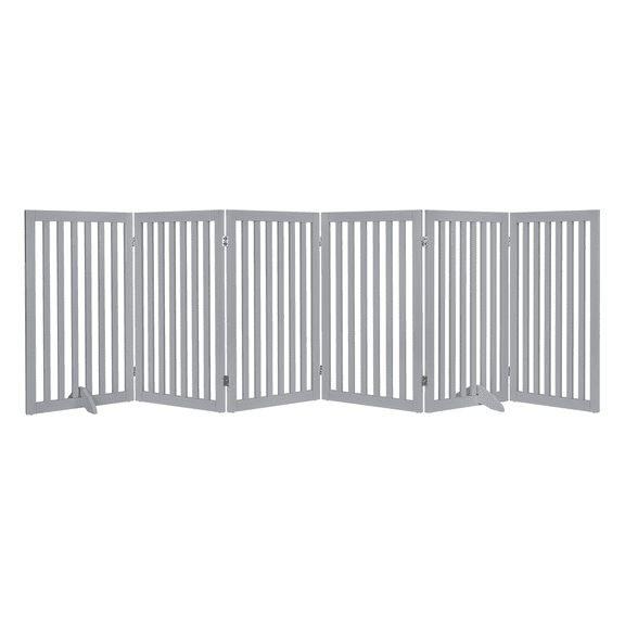 Unipaws Freestanding Pet Gate 36 inches High 6 Panels, White