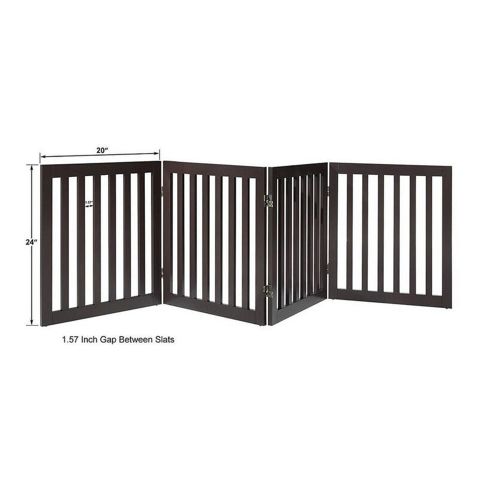 Unipaws Freestanding Pet Gate Wooden Dog Gate 2PCS Support Feet 20"wx24